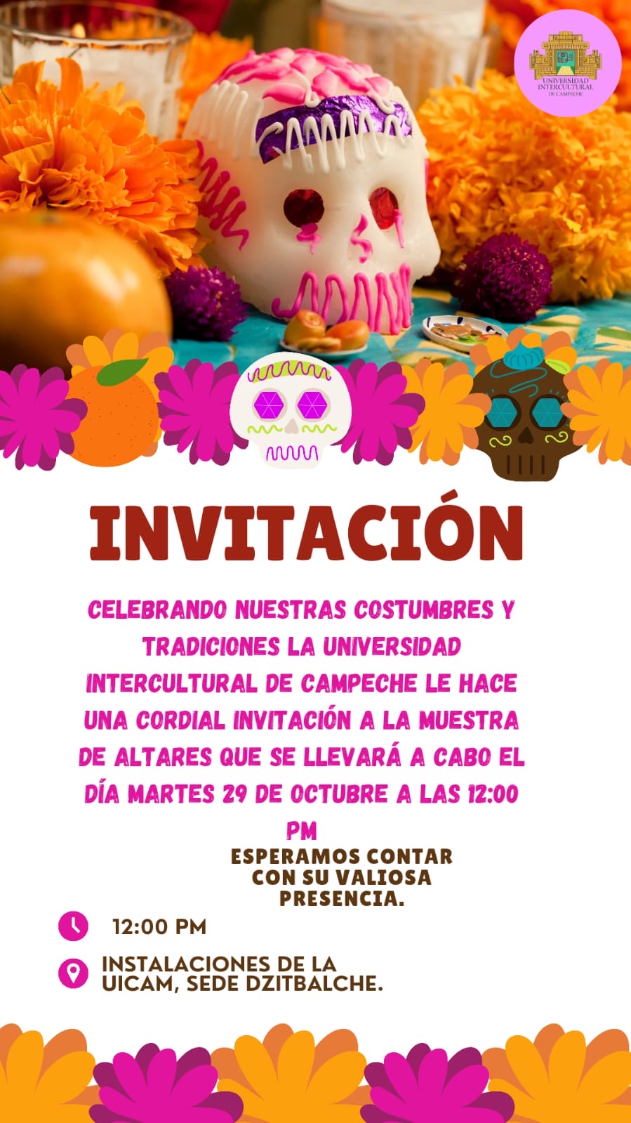 Invitación a la muestra de altares de la UICam