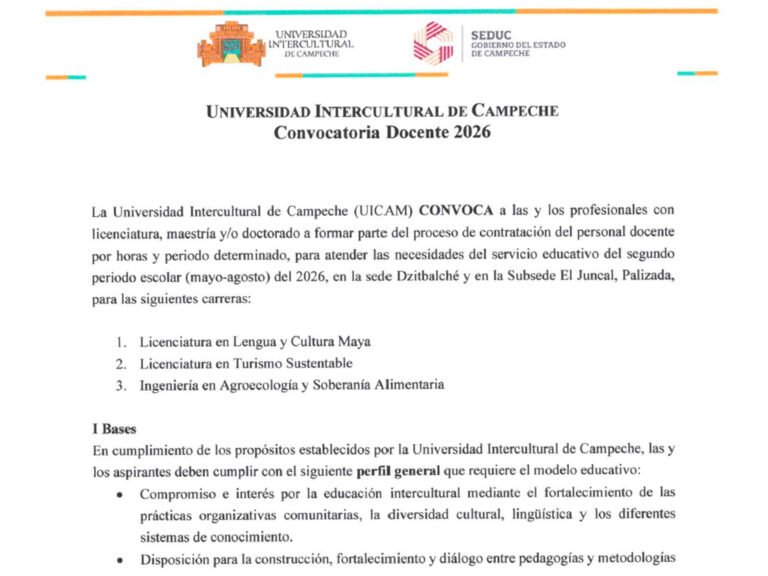 CONVOCATORIA DOCENTE 2026 PRIMER TRIMESTRE.