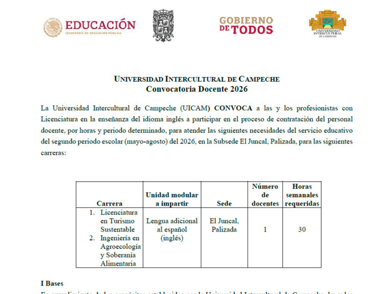 CONVOCATORIA DOCENTE INGLÉS